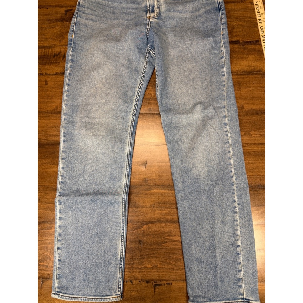 Faherty Brand Mens Straight Leg Jeans Light Wash Denim 35x32